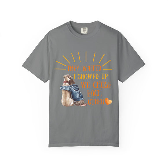 We Chose Each Other Dog T-Shirt in Ash Gray