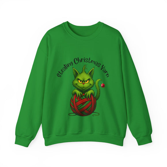 "Stealing Christmas Yarn" Grinch Cat Holiday Sweatshirt