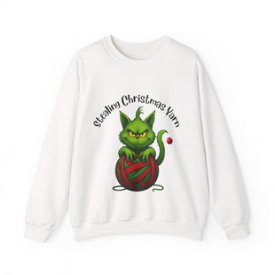 "Stealing Christmas Yarn" Grinch Cat Holiday Sweatshirt