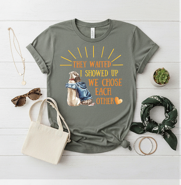 We Chose Each Other Dog T-Shirt Ash Gray