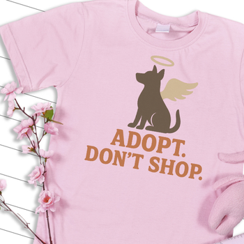 Adopt Don't Shop Tee - Short Sleeve Shirt for Animal Lovers - Pet SuperJuice By Hillsboro Company