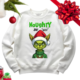 Christmas Grinch Dog Sweatshirt – "Naughty But Nice"