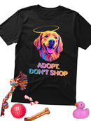 ADOPT DONT SHOP TEE in Black