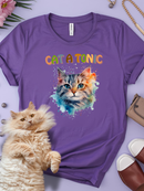 Cat A Tonic Cat Themed Tee Purple