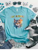 Cat A Tonic Cat Themed Tee Turquoise