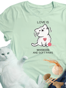 Cat themed t-shirt light green