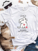 Cat themed t-shirt white