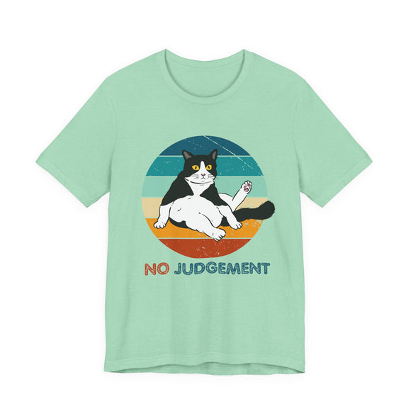 Funny Cat T-Shirt Heather Green