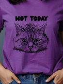 Funny Cat  T-Shirt in Purple
