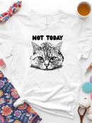 Funny Cat  T-Shirt in White
