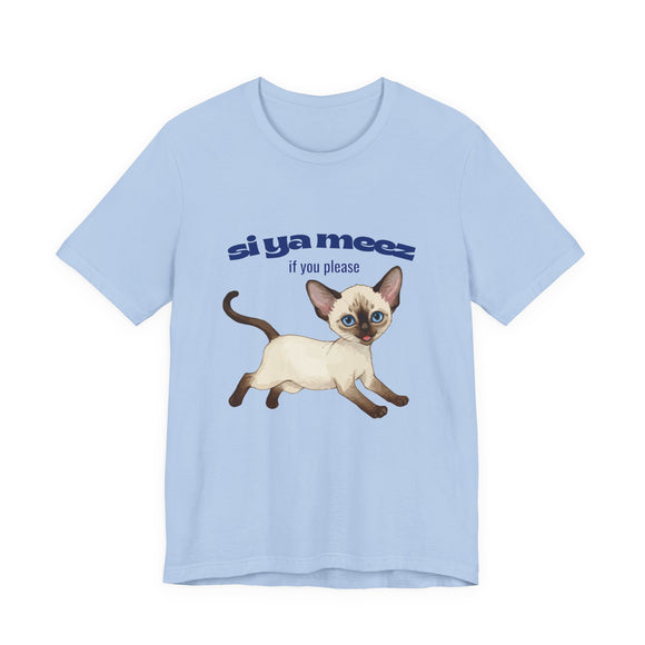 Funny Cat Tee Blue