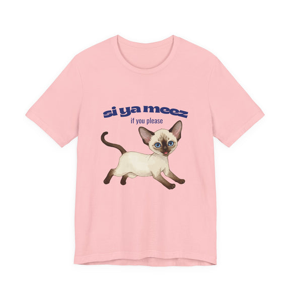 Funny Cat Tee Pink