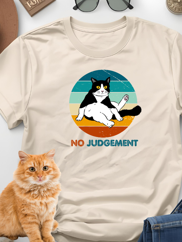 No Judgement Cat T-Shirt Cream
