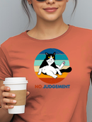 No Judgement Cat T-Shirt Heather Clay