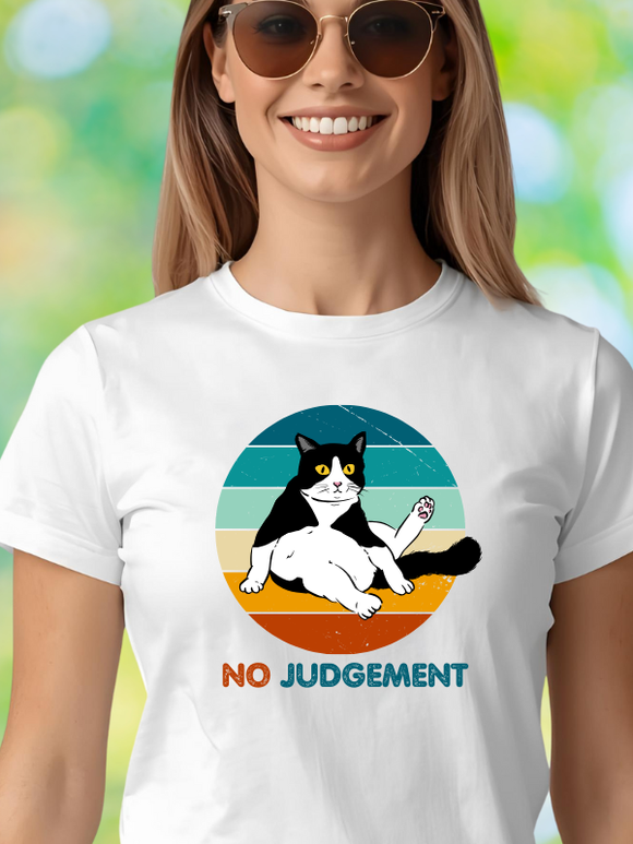 No Judgement Cat T-Shirt White