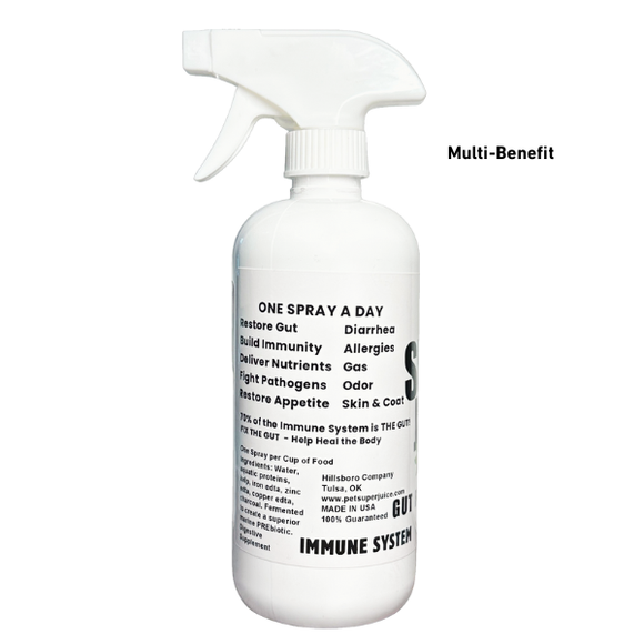 Pet SuperJuice for Dogs - 16 oz Organic Prebiotic Spray | Gut Health & Odor Control