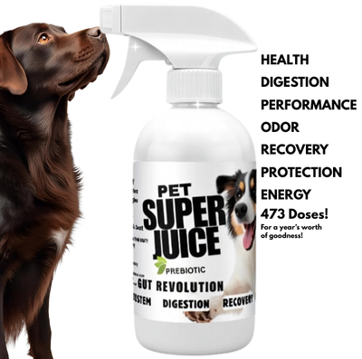 Pet SuperJuice for Dogs - 16 oz Natural Prebiotic Spray | Gut Health & Odor Control