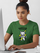 Pawsitive Charge Cat T-Shirt Green