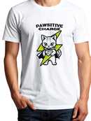 Pawsitive Charge Cat T-Shirt White