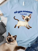 Siamese Cat T-Shirt blue
