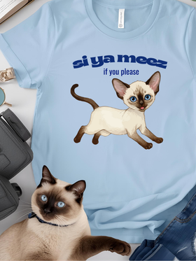 Siamese Cat T-Shirt blue