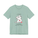 cat themed tee light green