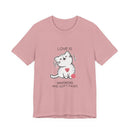 cat themed tee light pink