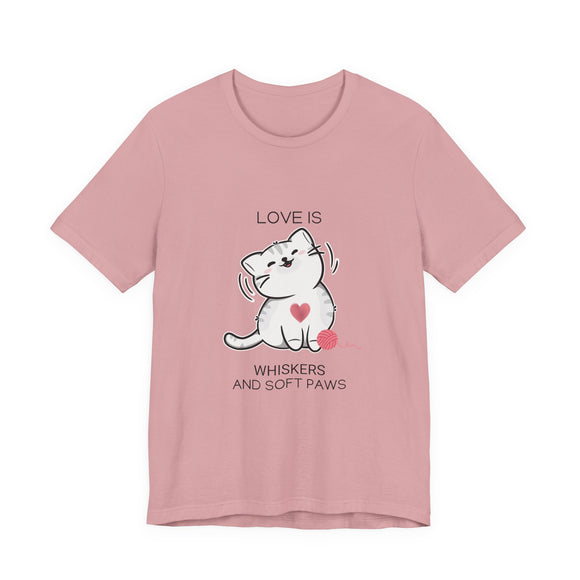 cat themed tee light pink