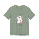 cat themed tee sage
