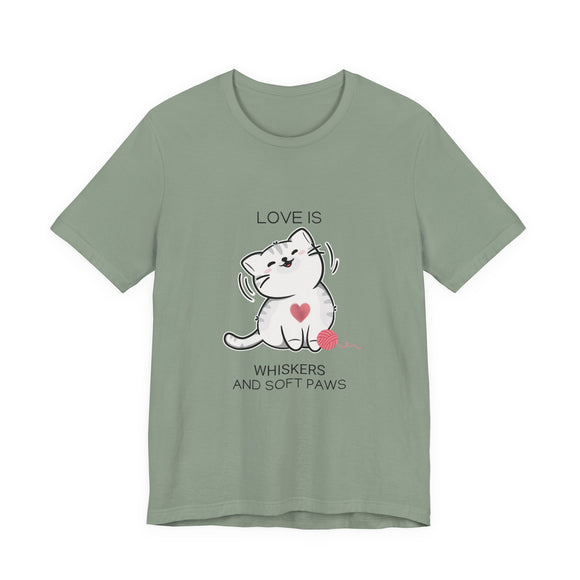 cat themed tee sage