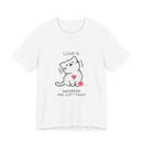 cat themed tee white