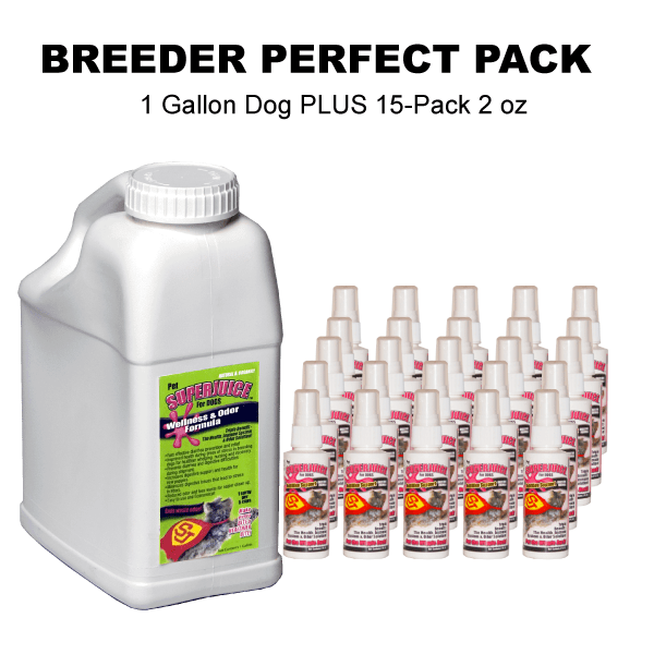 Breeders 1 Gallon Pet SuperJuice for Dogs PLUS 1 15-Pack PSJ for Dogs 2 oz
